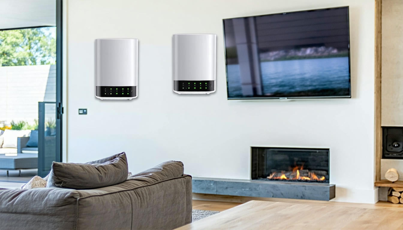 High-tech Ubiquiti networking equipment installed